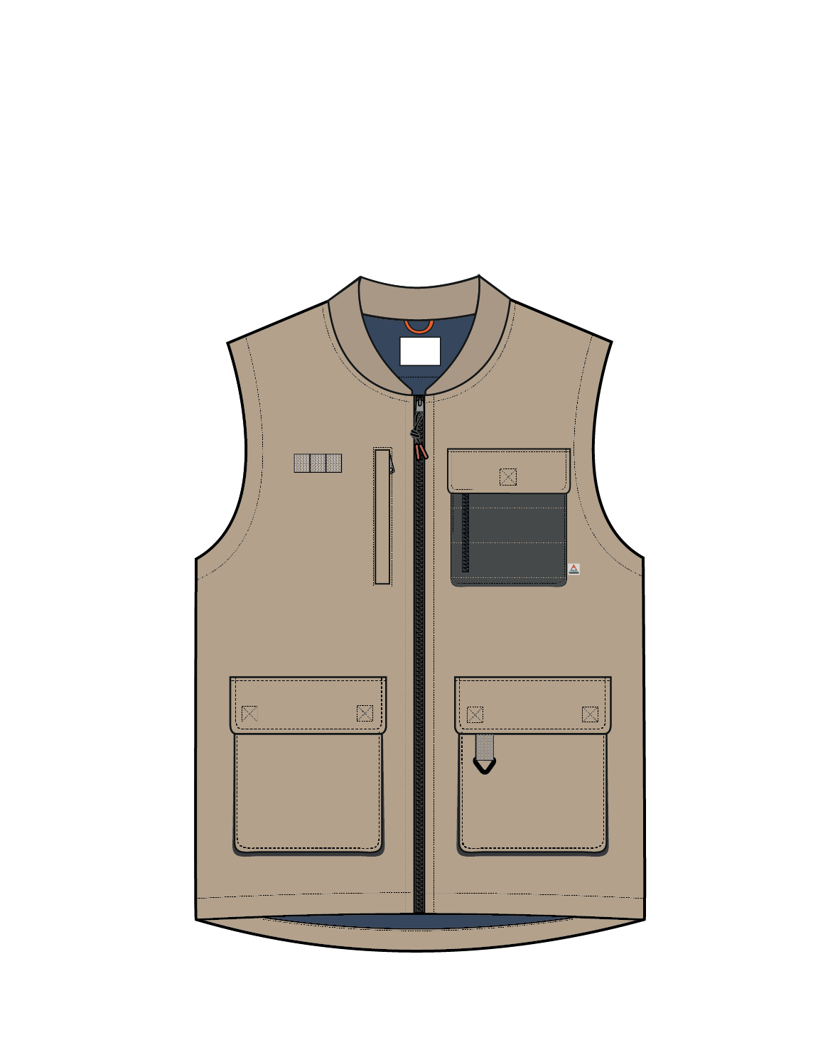 Explorers Organic Cotton Canvas Gilet - Stone