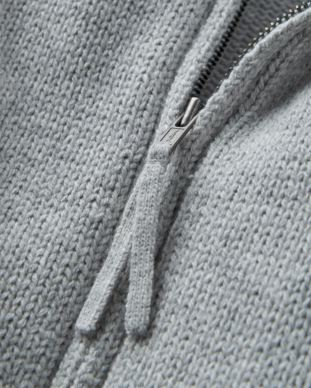 Cove Organic Cotton Knitted Zip Hoodie - Grey Marl