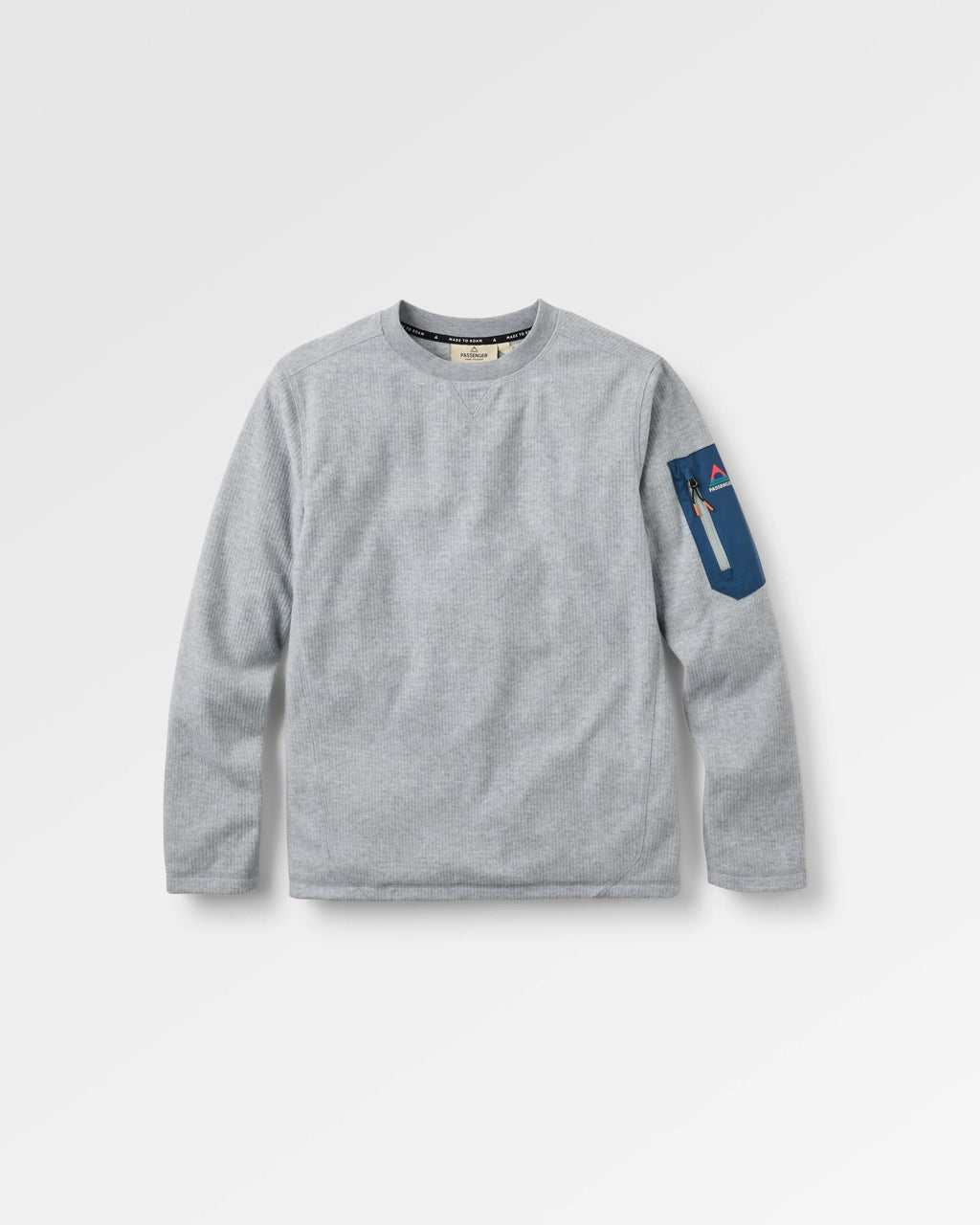 Forestscape Recycled Grid Fleece Crew - Grey Marl