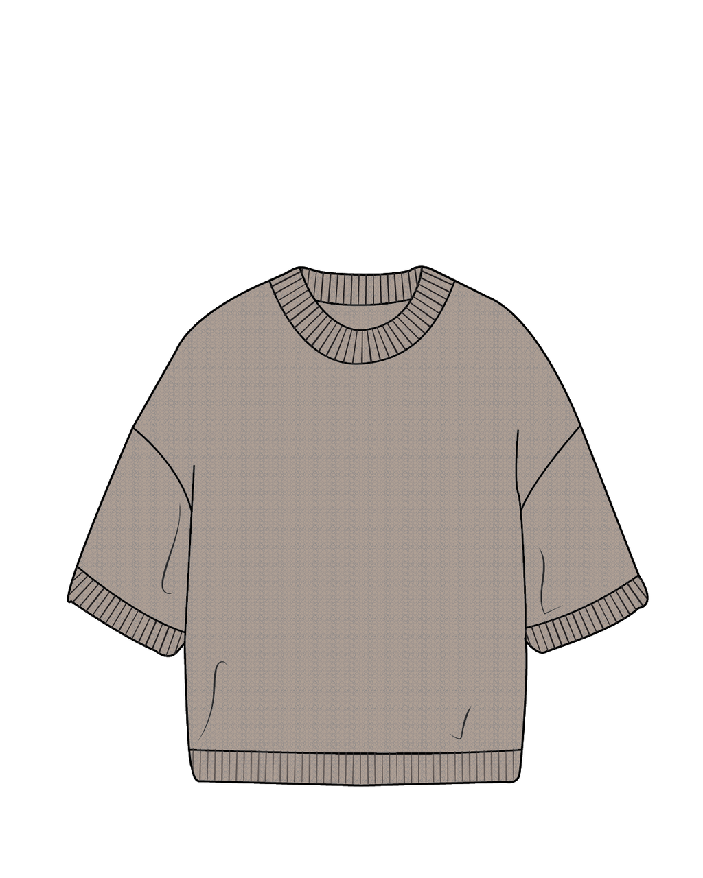 Homely Short Sleeve Knitted Jumper - Simply Taupe