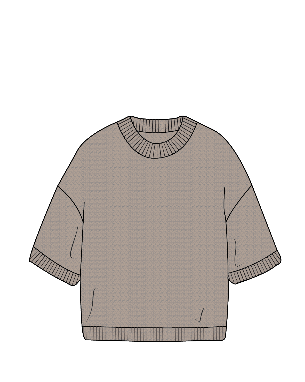 Homely Short Sleeve Knitted Jumper - Simply Taupe
