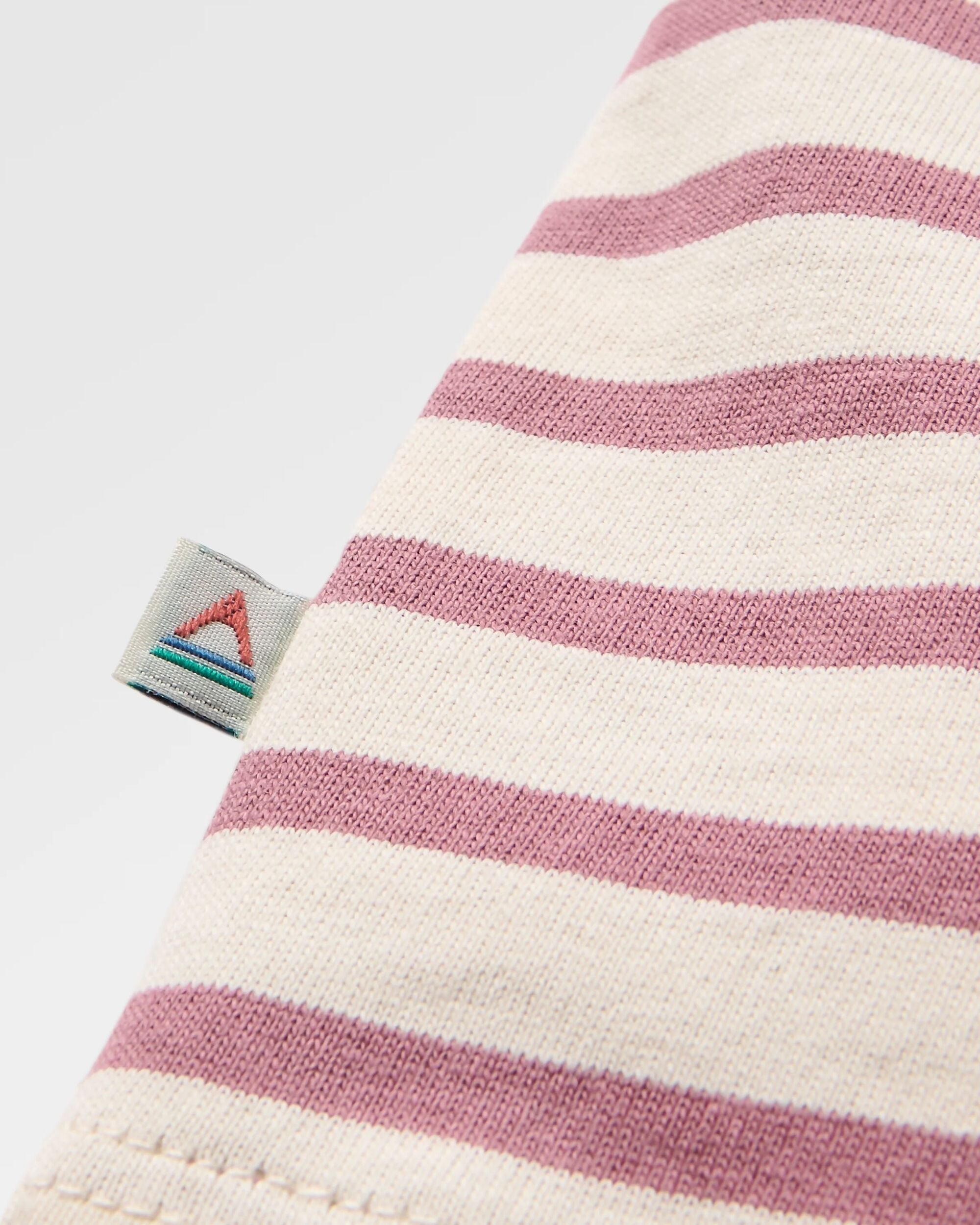 Zen Recycled Cotton Relaxed Fit T-Shirt - Mauve Dusk Stripe