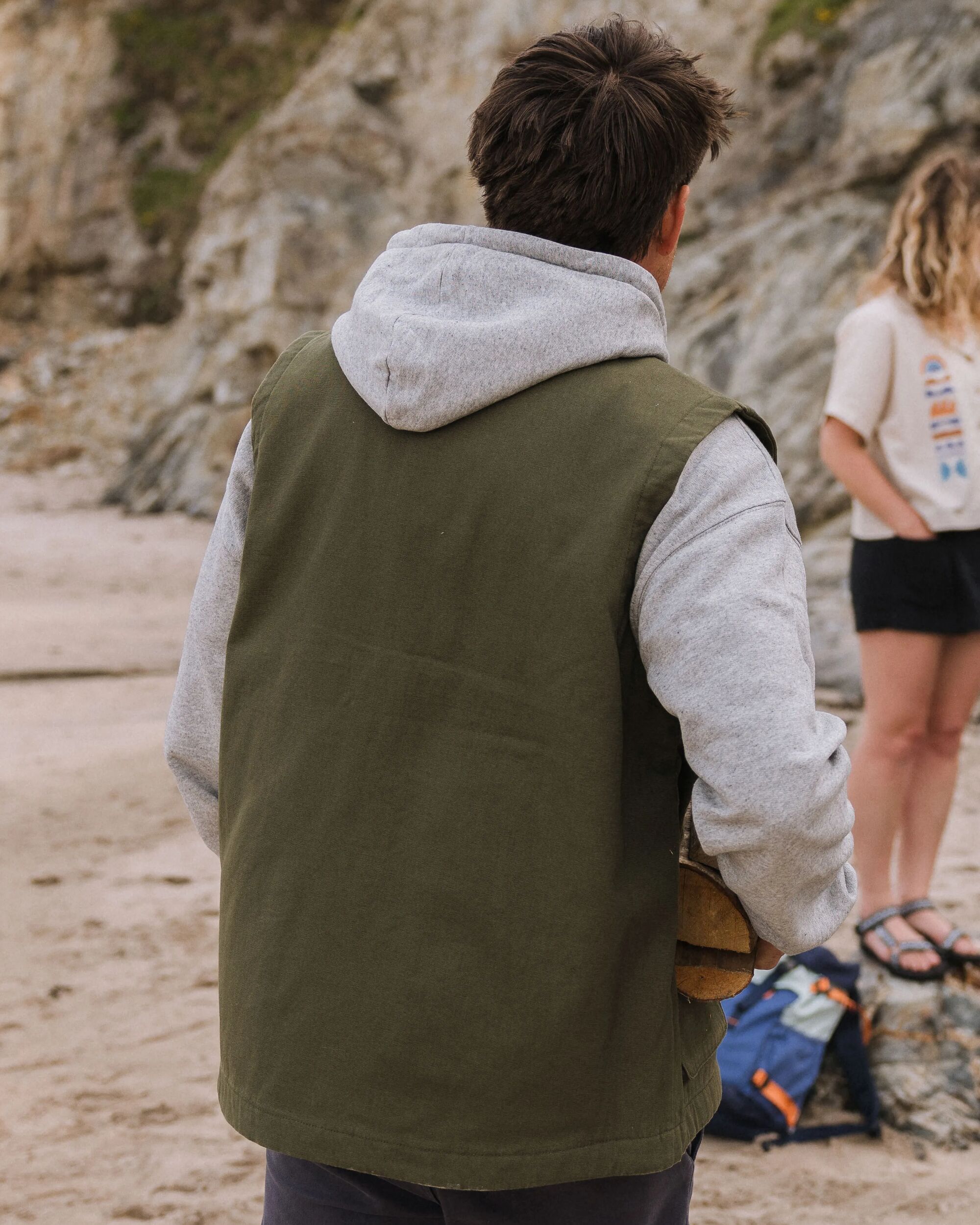 Explorers Organic Cotton Canvas Gilet - Khaki