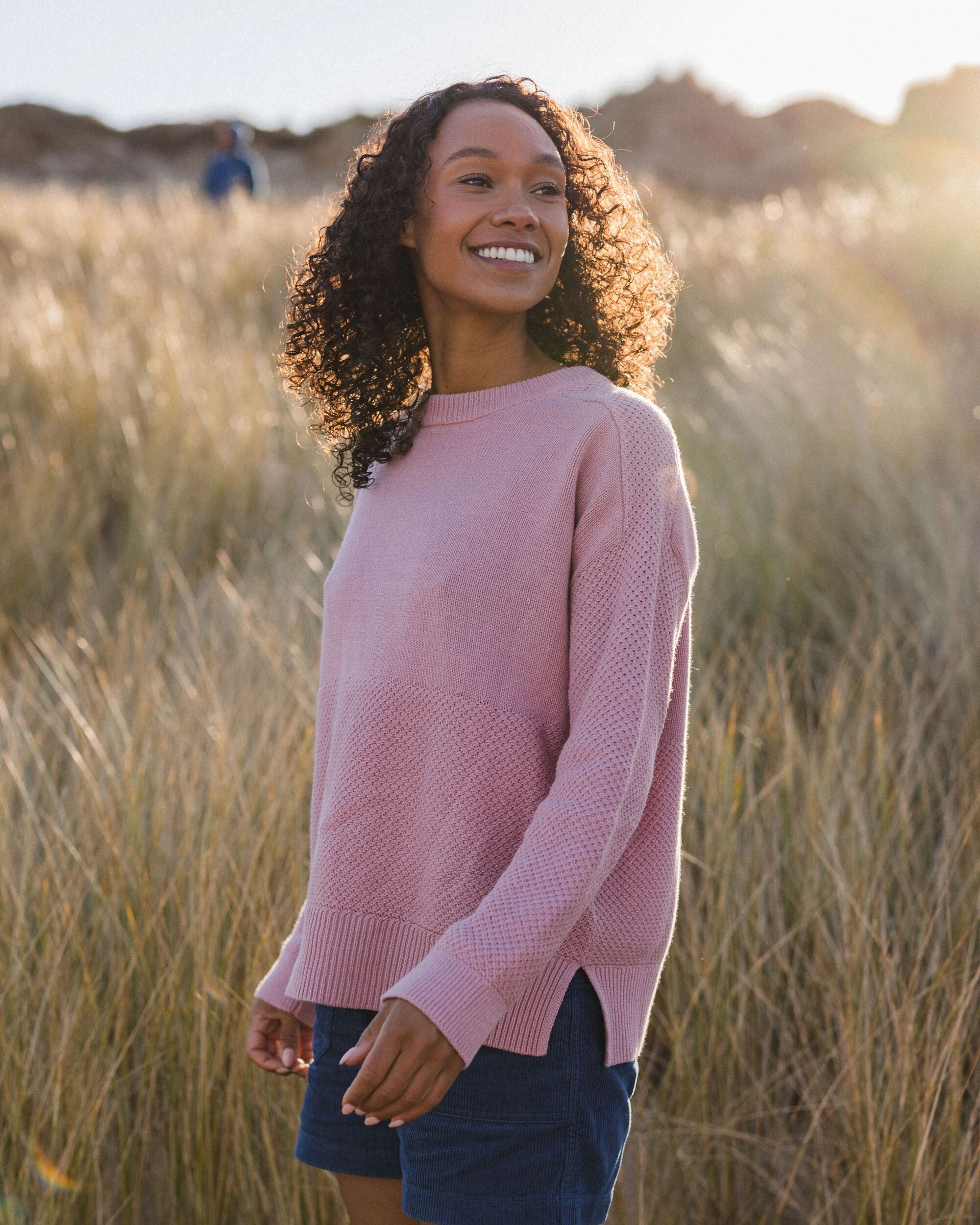 Cove Organic Cotton Knitted Jumper - Pink Haze
