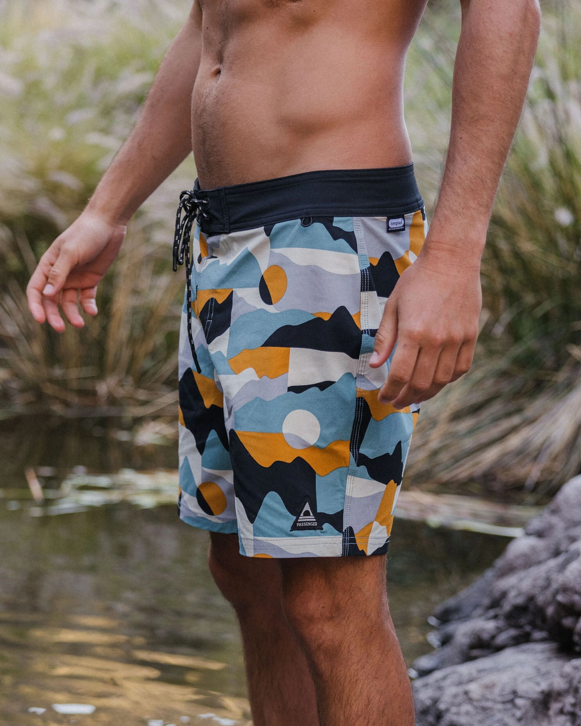 Cutback NetPlus® Recycled Boardshort - Vista Patchwork Arctic